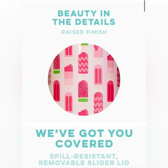 🍉SWIG🍉- Watermelon Popsicle Stemless Wine Tumbler 14oz - Picture 8 of 8